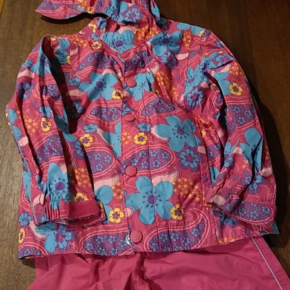 REI toddler rain jacket and pant set